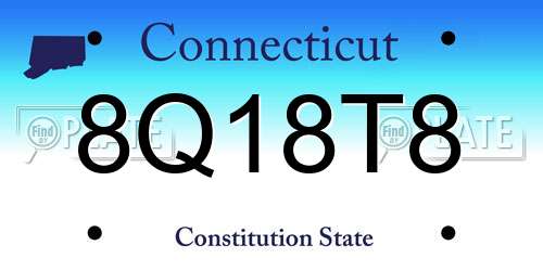 8Q18T8 Connecticut License Plate