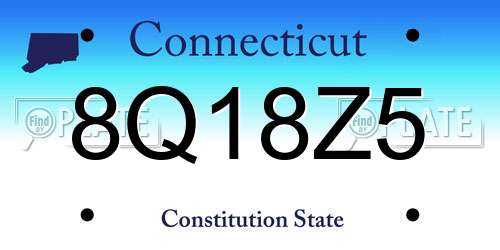 8Q18Z5 Connecticut License Plate