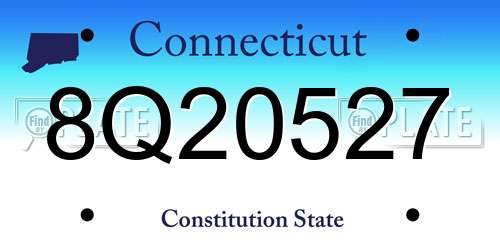 8Q20527 Connecticut License Plate