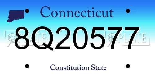 8Q20577 Connecticut License Plate