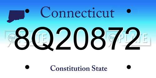8Q20872 Connecticut License Plate