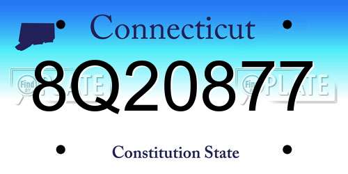 8Q20877 Connecticut License Plate