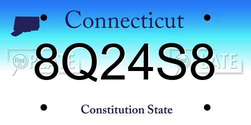 8Q24S8 Connecticut License Plate