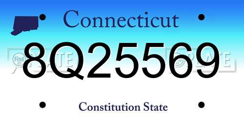 8Q25569 Connecticut License Plate