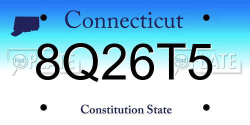 8Q26T5 Connecticut License Plate
