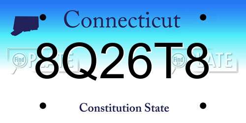 8Q26T8 Connecticut License Plate
