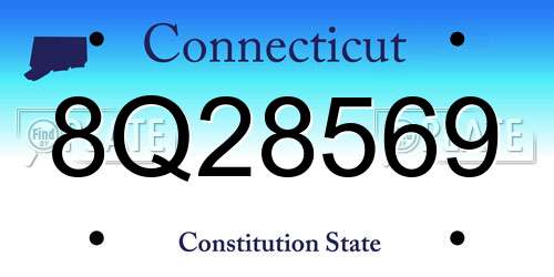 8Q28569 Connecticut License Plate