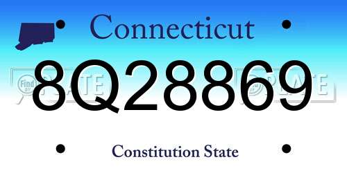 8Q28869 Connecticut License Plate