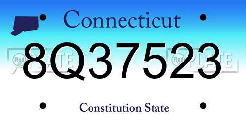 8Q37523 Connecticut License Plate