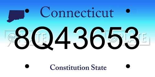 8Q43653 Connecticut License Plate
