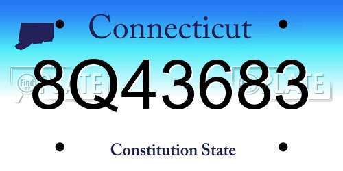 8Q43683 Connecticut License Plate