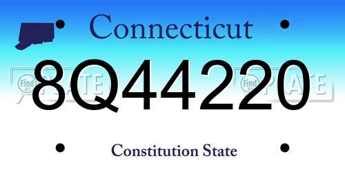 8Q44220 Connecticut License Plate