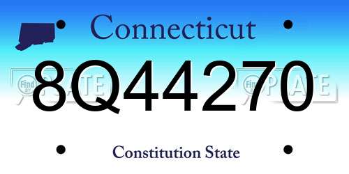 8Q44270 Connecticut License Plate
