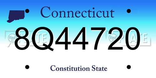 8Q44720 Connecticut License Plate
