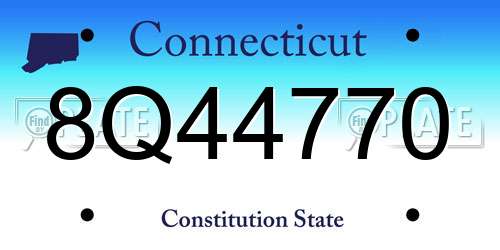8Q44770 Connecticut License Plate