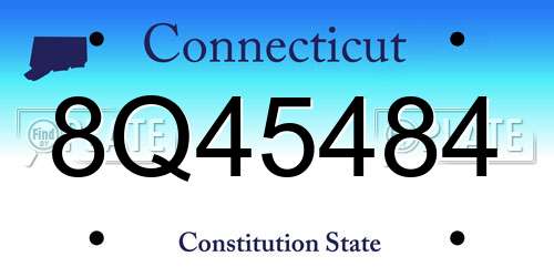 8Q45484 Connecticut License Plate