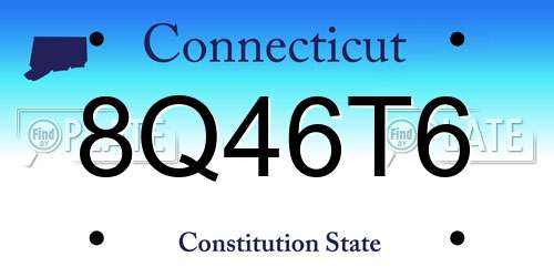 8Q46T6 Connecticut License Plate