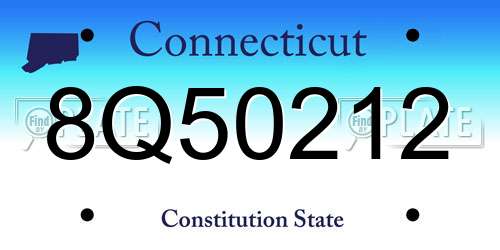 8Q50212 Connecticut License Plate