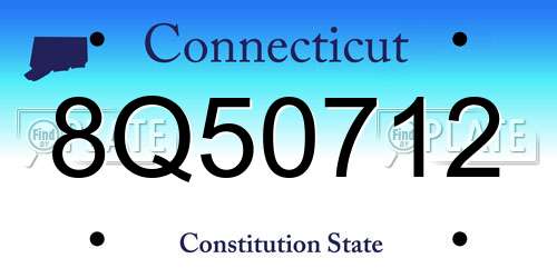 8Q50712 Connecticut License Plate
