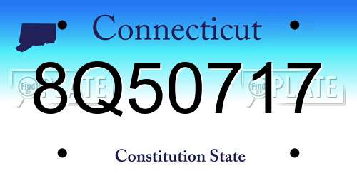 8Q50717 Connecticut License Plate