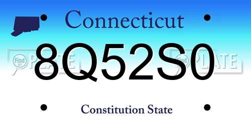 8Q52S0 Connecticut License Plate