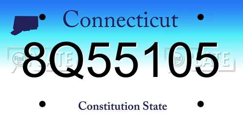 8Q55105 Connecticut License Plate