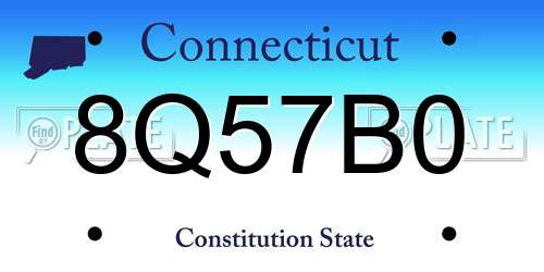8Q57B0 Connecticut License Plate