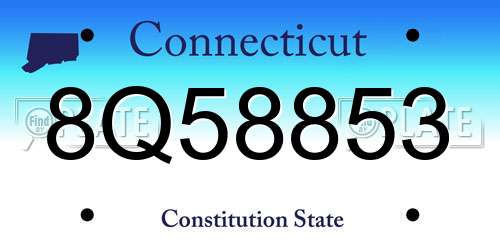 8Q58853 Connecticut License Plate