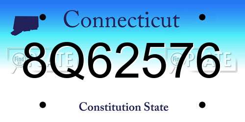 8Q62576 Connecticut License Plate
