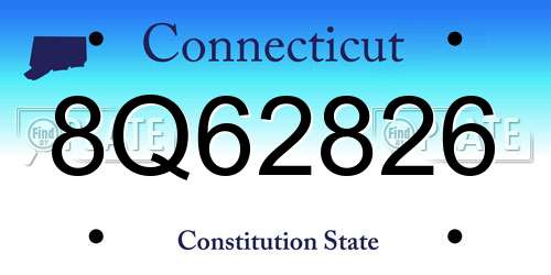 8Q62826 Connecticut License Plate