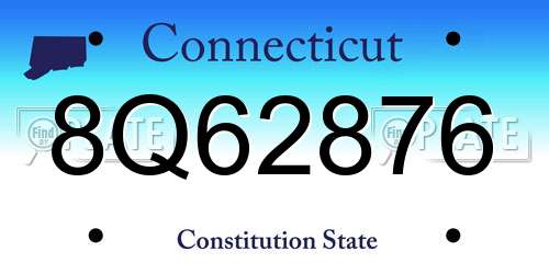 8Q62876 Connecticut License Plate