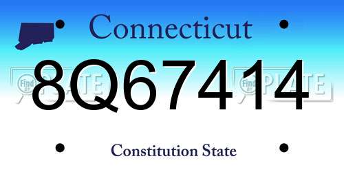 8Q67414 Connecticut License Plate