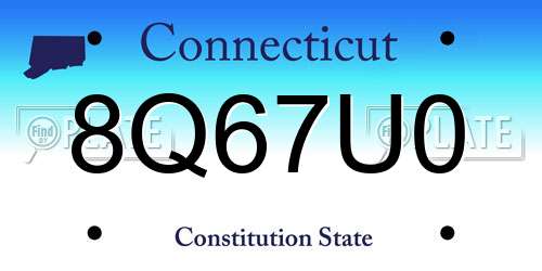 8Q67U0 Connecticut License Plate