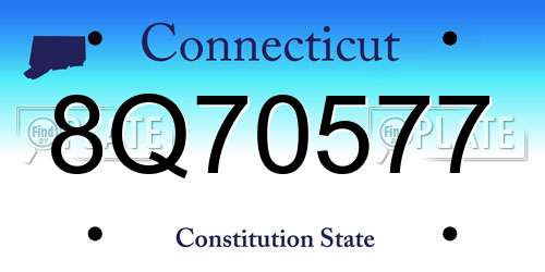 8Q70577 Connecticut License Plate