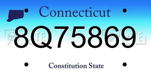 8Q75869 Connecticut License Plate