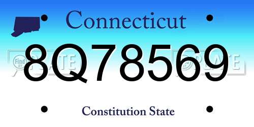 8Q78569 Connecticut License Plate