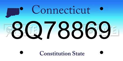8Q78869 Connecticut License Plate