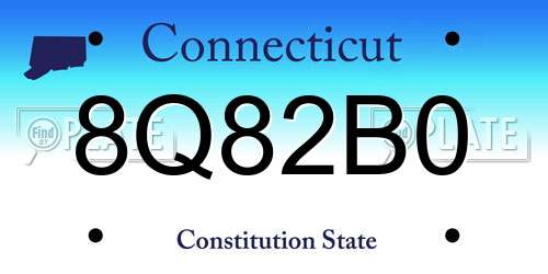 8Q82B0 Connecticut License Plate