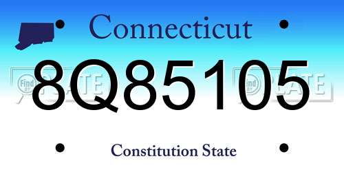8Q85105 Connecticut License Plate