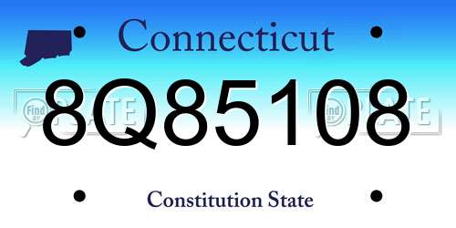 8Q85108 Connecticut License Plate