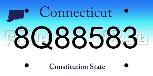 8Q88583 Connecticut License Plate
