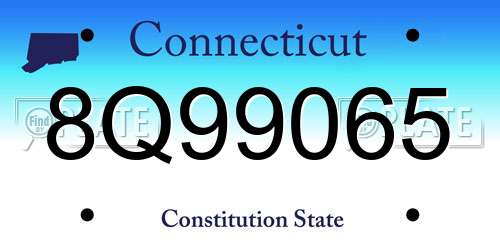 8Q99065 Connecticut License Plate