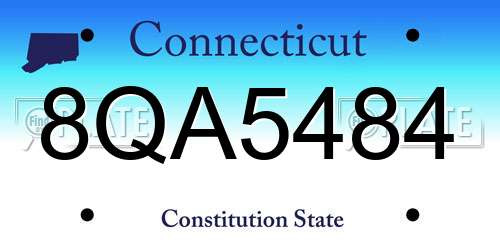 8QA5484 Connecticut License Plate