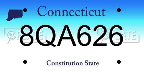 8QA626 Connecticut License Plate