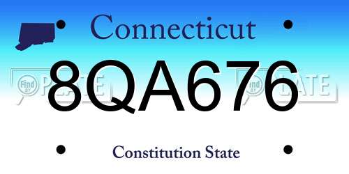 8QA676 Connecticut License Plate