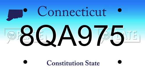 8QA975 Connecticut License Plate