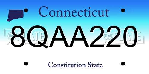 8QAA220 Connecticut License Plate