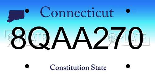 8QAA270 Connecticut License Plate