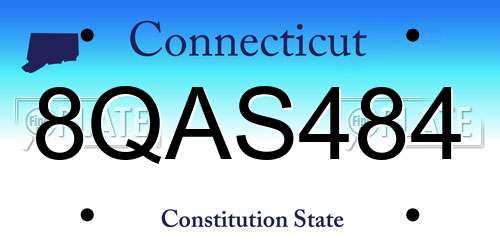 8QAS484 Connecticut License Plate