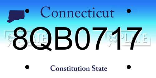 8QB0717 Connecticut License Plate